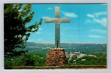 Fayetteville AR-Arkansas, Cross on Mt Sequoya, Antique Vintage Souvenir Postcard picture