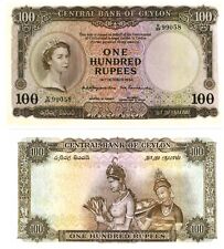 -r Reproduction - Ceylon 100 Rupees 1954 Pick #53   0898R picture