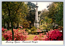 Vintage Postcard Monterey Square Savannah Georgia  picture