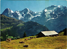 Eiger, Monch, Jungrau Mountains Switzerland Postcard Unposted picture