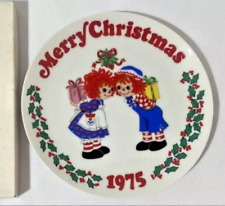 Raggedy Ann  & Andy 1975 Limited Edition Decorative Plate Schmid Merry Christmas picture