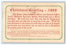 1909 Christmas Greetings Sunday School New York NY Advertising Posted Postcard picture