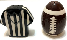 Football Themed Salt Pepper Shaker Set Tailgating Referee Gridiron Nation picture