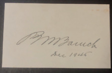 BERNARD M. BARUCH - American financier and statesman - Autographed Index Card picture