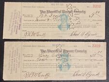 The Sheriff of Roane County Checks - Lot 2 Cashed Cancelled 1932 Spencer, WV picture
