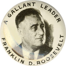 1936 Franklin Roosevelt GALLANT LEADER Campaign Button (1659) picture