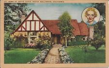 Home Of Bette Davis Postcard North Hollywood California 1946 Linen Posted picture