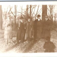 c1910s Outdoor Gangster Gentleman RPPC Group Classy Men Real Photo PC Smoke A162 picture