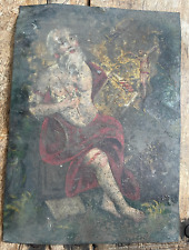 Antique Catholic Retablo Mexico Spanish Colonial Art oil on Tin picture