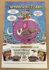 Flintstones Fruity Cocoa Pebbles 1998 Print Ad retro art cartoon 1990s cereal picture