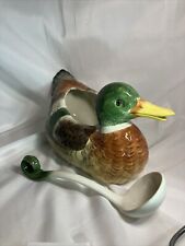 Fitz & Floyd Autumn Woods Mallard Duck Soup Tureen With ladle. No Lid picture