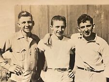 Three Smiling Young Men Arms Around Each Other Photo Snapshot 1940s Enid OK picture