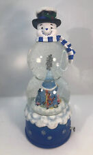 Disney Store Snowman Snow Globe Music Box HTF Large 13.5” H Pooh Christmas picture