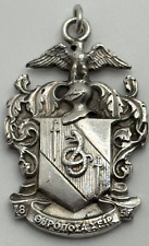 Vintage Theta Chi 1948 Formal Sterling Silver Fraternity Sweetheart Pendant picture