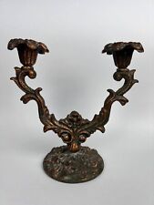 Candlestick Silumin old Vintage Solid Shape Decor Candleholder Two Candles Nice picture