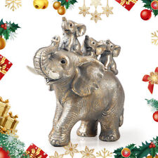 Adorable Elephant with 3Calves Statue - Unique Home Decoration Mother's Day Gift picture