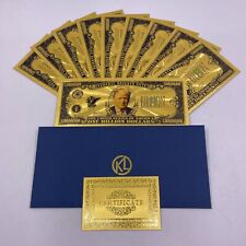 10pc President Donald Trump One Billion Dollar Bill Gold Foil Banknote Collectio picture