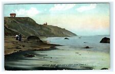 1908 Mohegan Bluffs, South Light & Beach Block Island RI Rhode Island Postcard picture