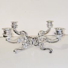 Vintage Colonial Silver Cadalabra Centerpiece 4 Arm Taper Candle Holder picture