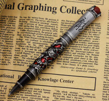 New Jinhao Dragon King Vintage Rollerball Pen Gray & Red Unique Embossing Design picture