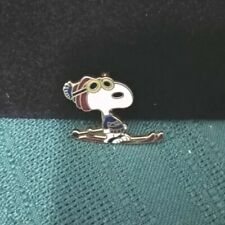 Vintage Enamel Pin  -  Snoopy Skiing picture