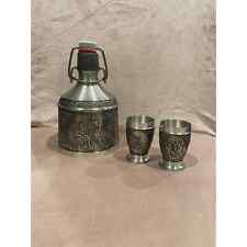 Zim Becker Pewter And Cups Farm Scene Decanter Germany picture