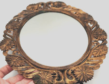 Vintage Mirror Plastic Tabletop Hong Kong Antique finish Daisy Design picture