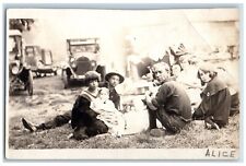 Myrtle Creek Oregon OR Postcard RPPC Photo Family Breakfast Cars c1910's Antique picture