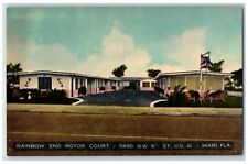 c1950's Rainbow End Motor Court & Restaurant Cottages Miami Florida FL Postcard picture