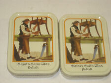 lot of 2 Vintage  Saint's Satin Wax Furniture Polish Lavender 5 OZ Tins picture