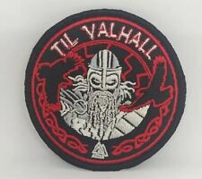 TIL VALHALL Morale Patch ARMY MILITARY WAR NORWAY BLACK&RED embroidery picture
