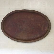 Antique 1900s Large Hammered Copper Oval Plate Dish Serving Tray 20
