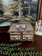 Vintage Italian Florentine Cicely Mary Barker Fairy Musical Jewelry Box picture