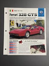 1985 - 1989 Ferrari 328 GTS Coupe Poster, Spec Sheet, Folder, Brochure - Awesome picture