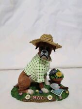 DANBURY MINT Collectable Boxer Dog Calendar Figurine MAY -(4'' Tall) picture