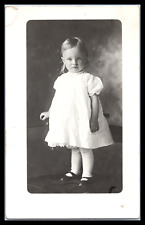 Vintage Postcard RPPC Toddler Girl in White Dress Early 1900's picture