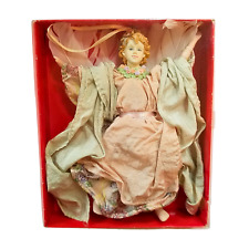 Vintage 80’s Porcelain Victorian Winged Feathers Angel Doll Ornament 7.50” FLAW* picture