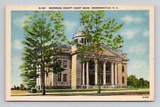 Postcard Henderson County Court House Hendersonville NC, Vintage Linen L20 picture