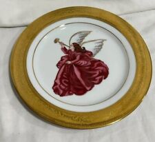 ANGEL plates with GOLD TRIM PLATE EUC picture