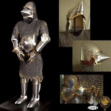 Medieval Churburg Full Suit of Armor Knight Crusader Bascinet Armor picture