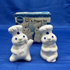 Vintage 1997 Pillsbury Doughboy Poppin Fresh Ceramic B&M 4” S&P Shaker Set picture