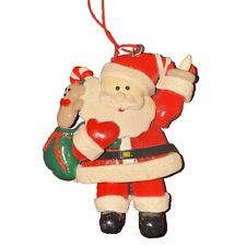Vintage Polymer Clay Santa Claus Christmas Ornament picture