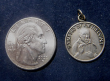 Padre Pio Catholic Medal Sterling Silver picture