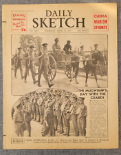 DAILY SKETCH 25 AUG 1937 THE MUGWUMP DAY WITH GUARDS CHINA WAR NEWSPAPER picture