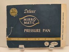 Deluxe Mirro Matic Pressure Pan Recipes Directions and Timetables Pamphlet    C7 picture