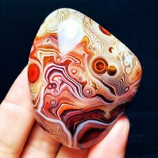 TOP 120G Natural Polished Silk Banded Agate Lace Agate Crystal Madagascar  L1139 picture