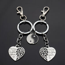 2pc Set - Heart Mother & Daughter Forever Yin Yang Keychain - Tree Life Mom Gift picture