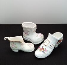 Set Of 3 Vtg Porcelain Mini Boots/Shoes Made In England 3 Different Makers picture