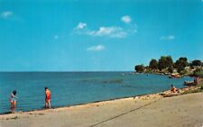Roscommon County Houghton Lake Heights Largest Inland Lake MI Vtg Postcard CP372 picture