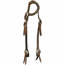 Harness Leather Single Ear Ranch Horse Style Conchos Work Training Headstall picture